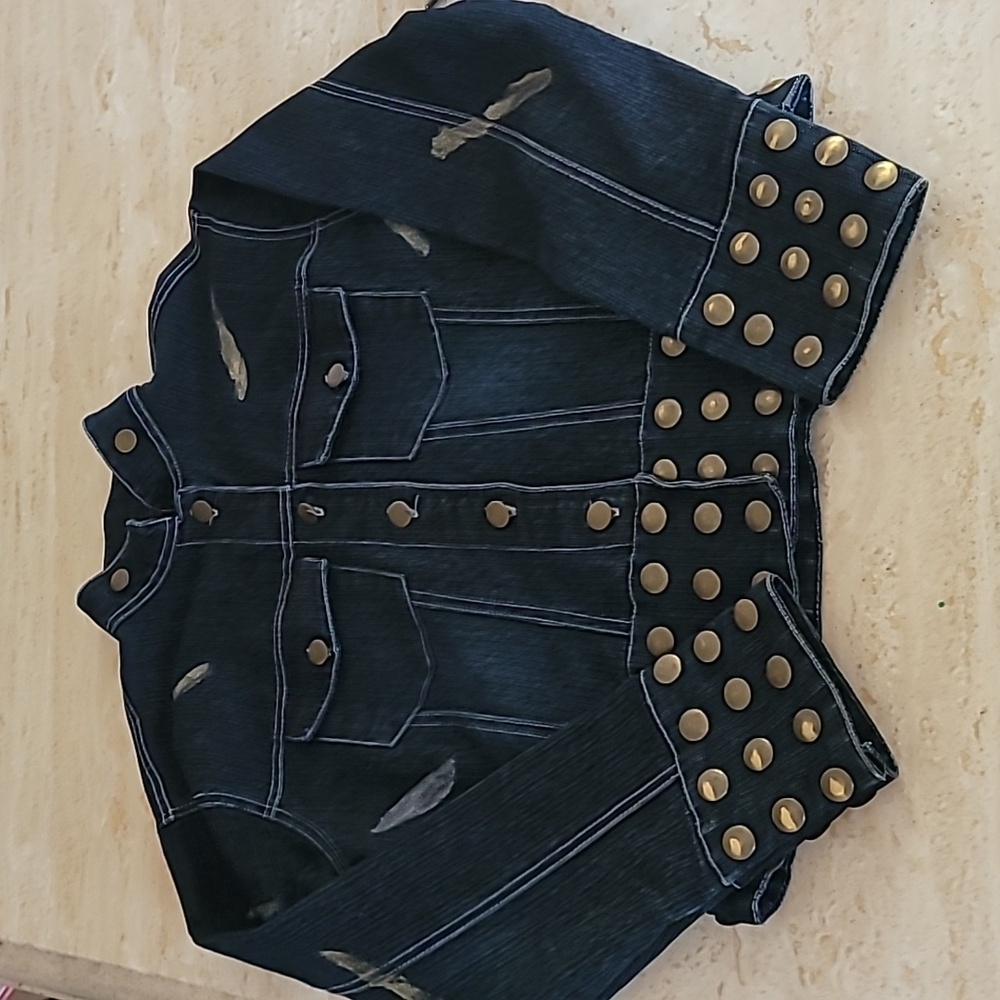 Vintage Denim Studded Jacket - Picture 11 of 16